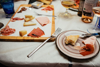 Close-up of food in plate on table