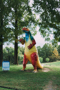 View of a dog on field