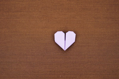 Directly above shot of heart shape on table