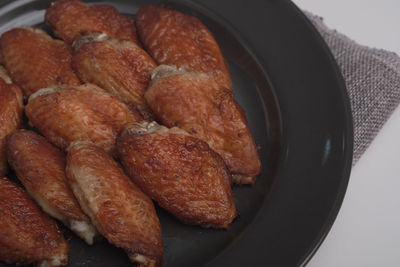 High angle view of breakfast in plate