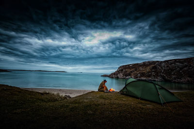 Scenic view of beach against sky