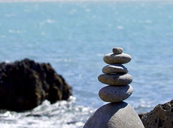 Stack of stones on beach