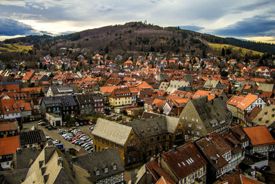 Houses in goslar against sky