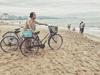 Bicycles on beach