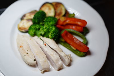 Close-up of salad served in plate