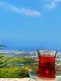 Glass of tea in cup