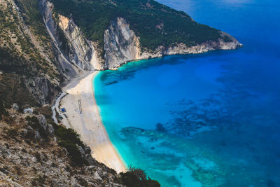High angle view of bay