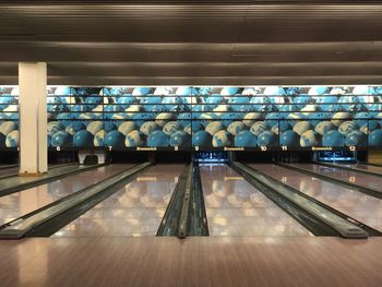 Interior of empty bowling