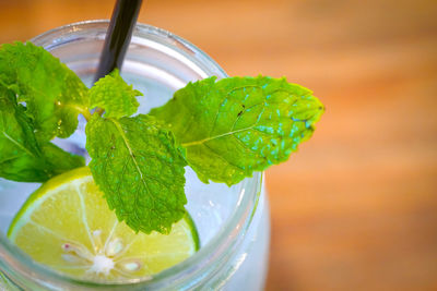 Close-up of drink on table