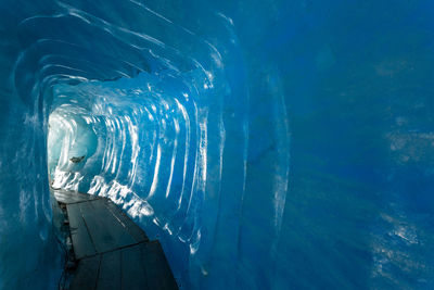 Interior of frozen tunnel