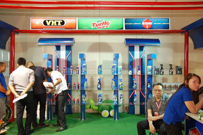 Group of people walking in store