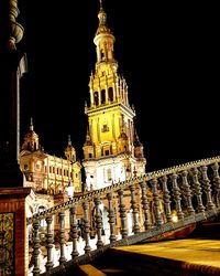 Low angle view of illuminated cathedral