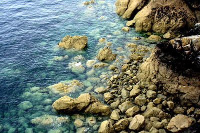 Rock formation in sea