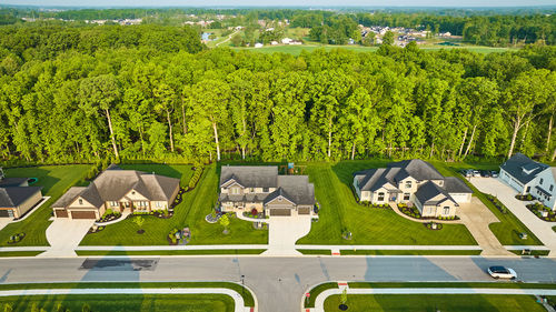 High angle view of agricultural field