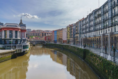 Bridge over river in city