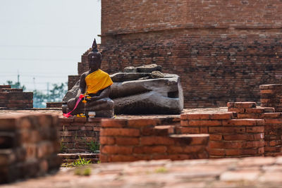 Stone wall of historic building