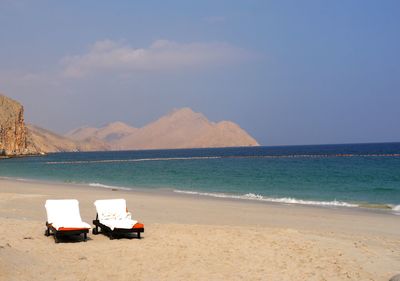 Scenic view of beach against sky