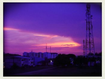 Electricity pylons at sunset