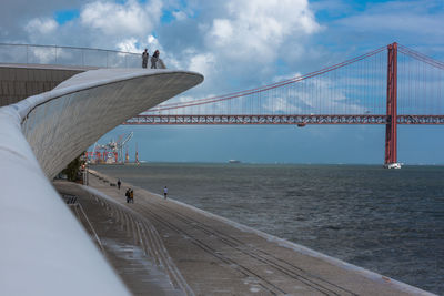 Suspension bridge over sea