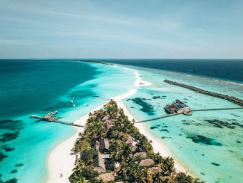 High angle view of beach against sky