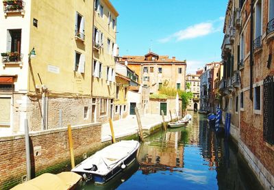 View of canal in city