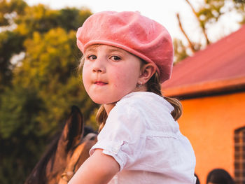 Portrait of girl looking away