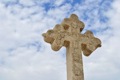 Low angle view of a religious cross 