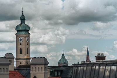 Low angle view of church against cloudy sky