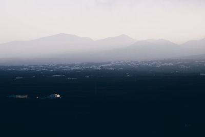 High angle view of cityscape against clear sky