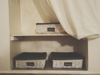 Open book on wall at home