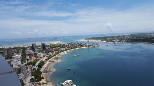 View of cityscape against clear sky