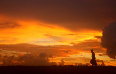 Silhouette of landscape at sunset