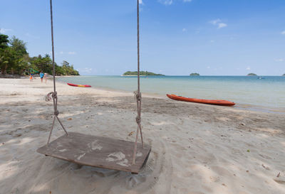 Scenic view of beach against sky