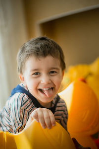 Portrait of cute boy smiling
