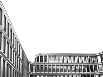 Low angle view of modern building against clear sky