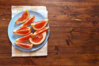 High angle view of food on table