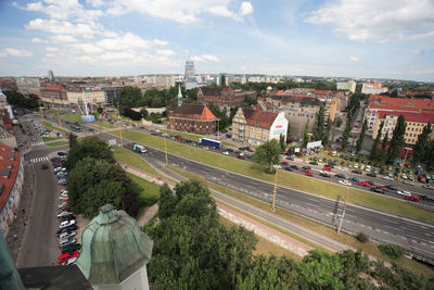 Panoramic view of city against sky