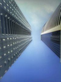 Low angle view of modern building against sky