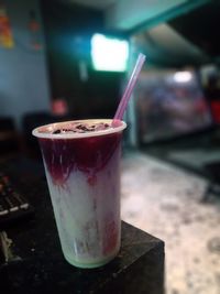 Close-up of drink on table