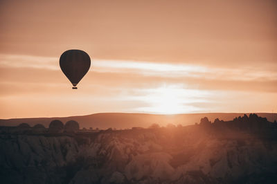 Sunrise with hot air balloon