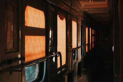 Interior of train, traveling to baku