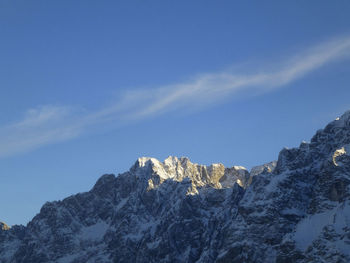 Winter hiking tour to pleisenspitze mountain, tyrol, austria