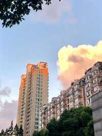 Low angle view of buildings against sky