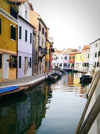 View of canal in city