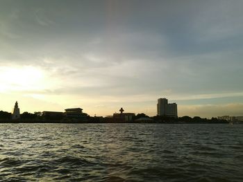 View of cityscape at sunset