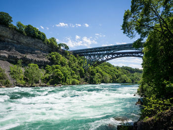 Bridge over river against sky