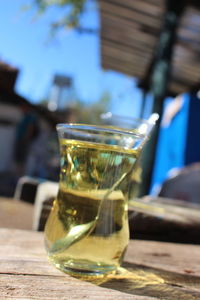 Close-up of drink on table