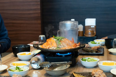 View of food on table