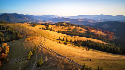 High angle view of landscape against sky