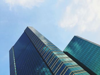 Low angle view of modern building against sky